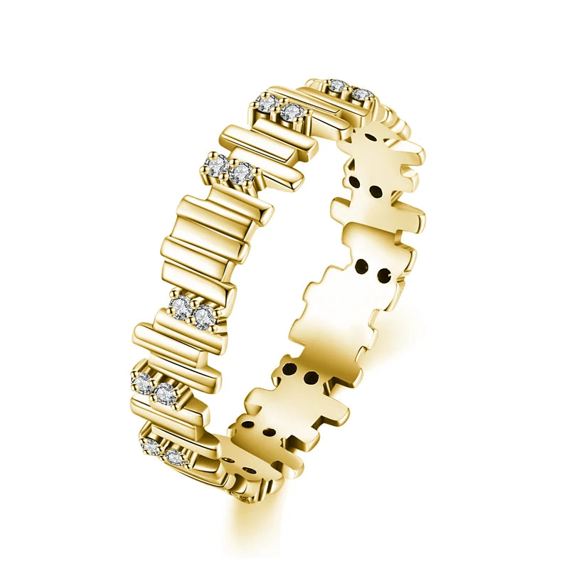 Modian 925 Sterling Silver Irregular Stackable Ring