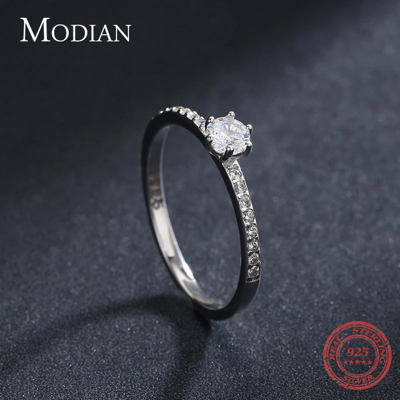 Modian 925 Sterling Silver Irregular Stackable Ring