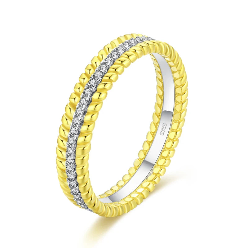Modian 925 Sterling Silver Irregular Stackable Ring