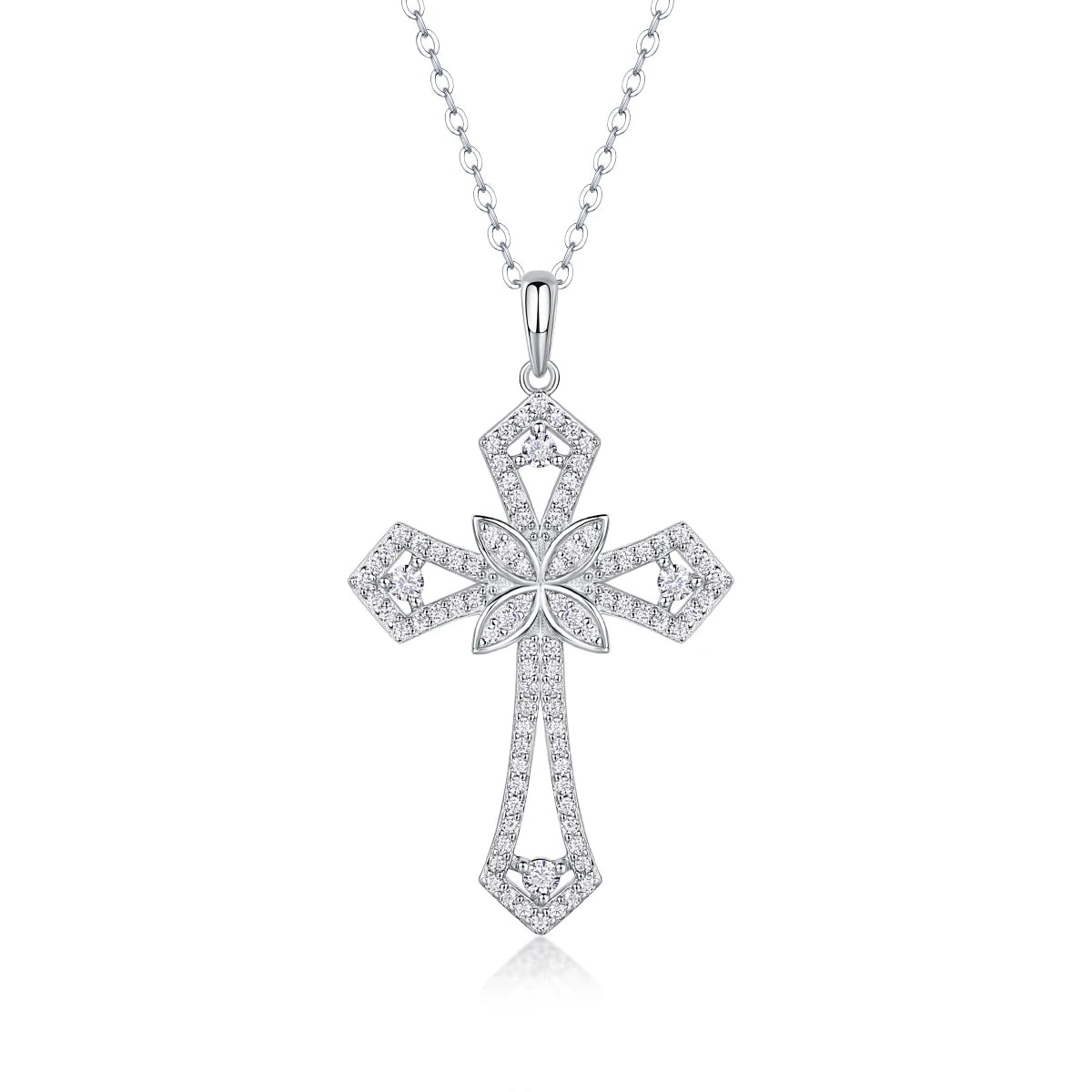 Celestial Flame Cross Necklace