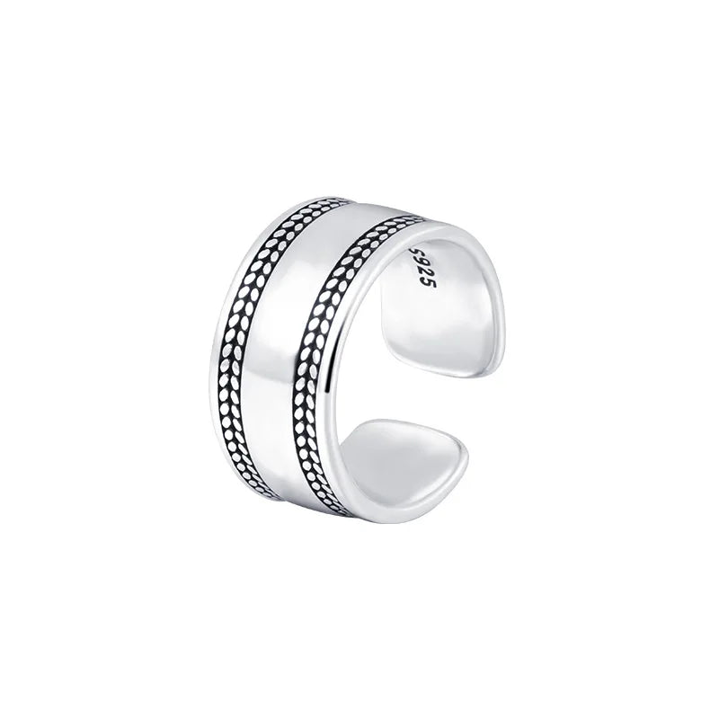 Bold Braided Edge Statement Ring