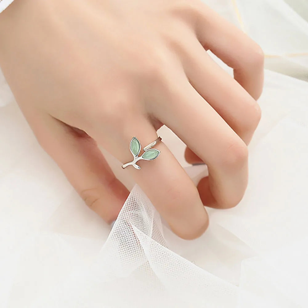 Botanical Leaf Opal Ring