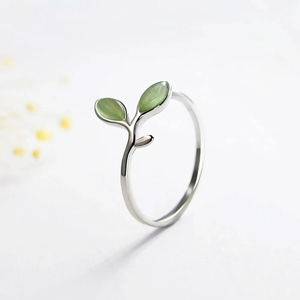 Botanical Leaf Opal Ring