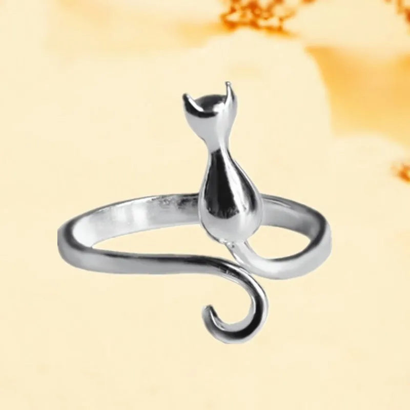 Silver Cat Tail Ring