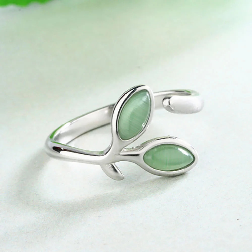 Botanical Leaf Opal Ring