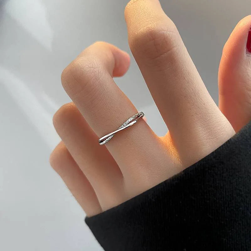 Matte Silver Cross Ring – Minimalist Elegance for Women