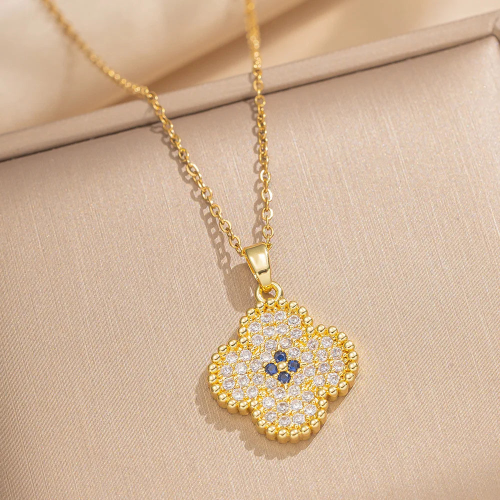 Micro Pave Lucky Clover Jewelry Set — Daily & Party Wear, Perfect Gift