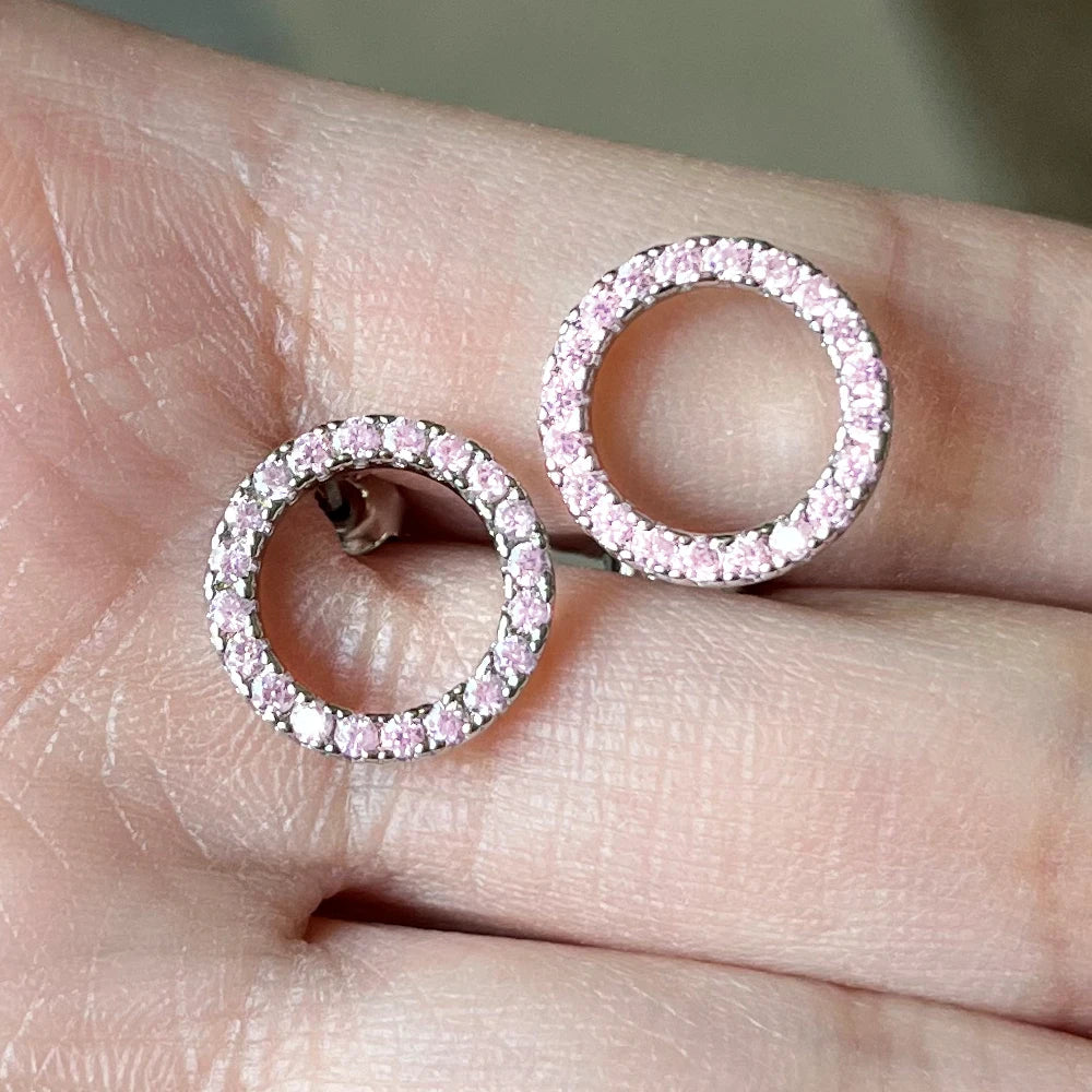 Minimalist Crystal Round Stud Earrings – Sparkling CZ Everyday Jewelry
