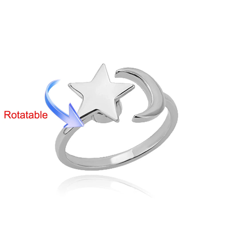 Rotating Four-Leaf Clover Ring — Anti-Stress Pave Zircon Gold Band