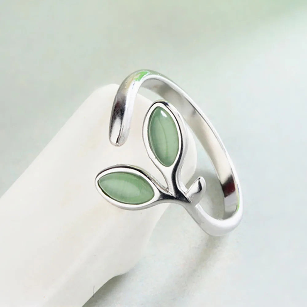 Botanical Leaf Opal Ring