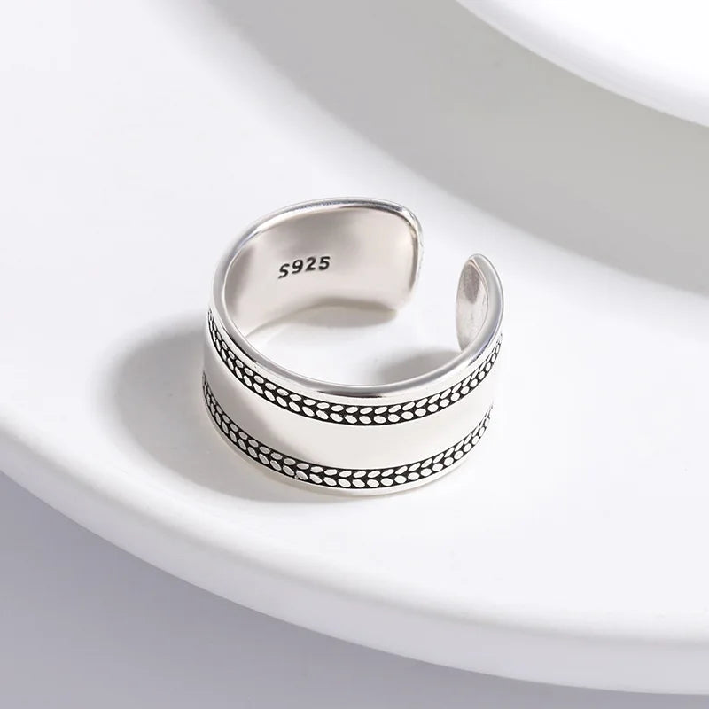 Bold Braided Edge Statement Ring