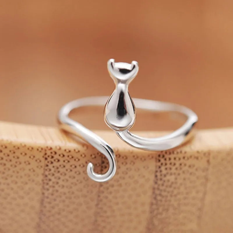 Silver Cat Tail Ring
